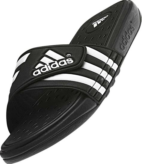 adidas Men's Adissage Slides Sandal, Black/White/Black, 9